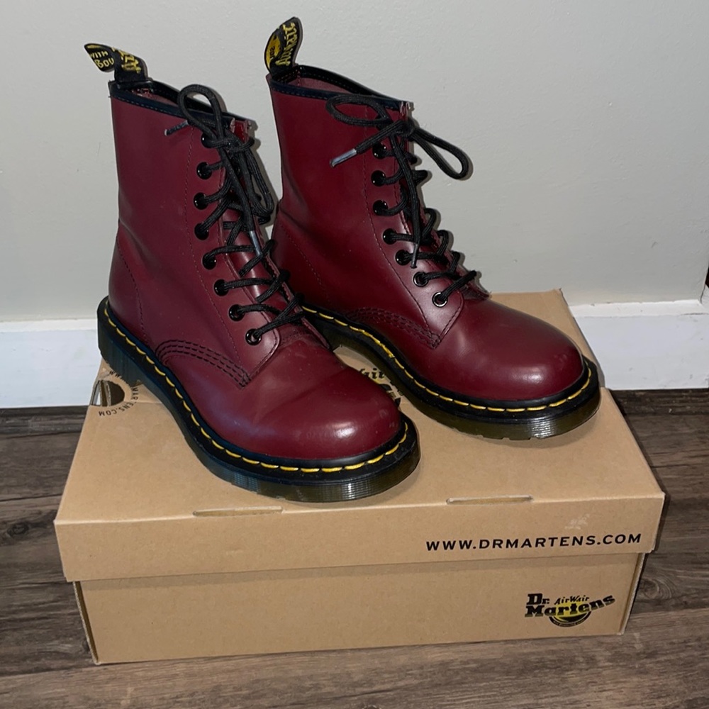 Dr. Martens 1460 W, Cherry Red Rogue, womens size 6, excellent condition